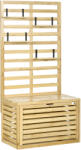Outsunny Bancă de Depozitare pentru Grădină din Lemn de Brad cu Spalier Integrat și 4 Rafturi, Bancă de Depozitare Exterior Impermeabilă cu Închidere Magnetică, 80x45x160 cm, Culoare Lemn | Aosom Romania (84G-