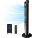HomCom Ventilator de Coloană 116 cm, ventilator WiFi cu aplicație de control, dormitor, culoare neagră | Aosom Romania (824-147V90BK)