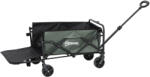 Outsunny Cărucior Pliabil de Grădină cu Deschidere Posterioară, Roți, Buzunare de Depozitare și Mâner, 125x48x78-102 cm, Verde | Aosom Romania (84H-342V00GN)