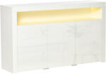 HOMCOM Bufet Modern cu 3 Usi cu lumini LED Colorate si Telecomanda din lemn, 155x40x92cm - Alb | Aosom Ro (838-144) Bufet