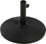 Outsunny Bază pentru Umbrelă cu Stîlpi de Ø38/48 mm din Plastic cu Efect de Ratan, Ø44.5x32 cm, Negru | Aosom Romania (84D-044V00BK)