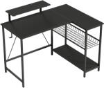 HomCom Birou gaming reversibil, birou de colț, suport pentru monitor, etajeră din plasă reglabilă, 114, 5x82x91, 5cm, negru | Aosom Romania (836-676V00BK)