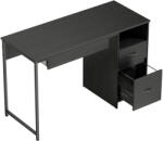 HomCom Birou Gaming Industrial, 120x52, 3cm Stație Gaming cu Suport Tastatură, Compartiment Deschis și Sertare pentru Documente Format A4 Letter Legal, Masă Computer pentru Birou Acasă, Negru | Aosom Romania