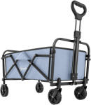 Outsunny Cărucior de Grădină Remorcă de Transport Pliabil pentru Toate Terenurile 66L Sarcină 68kg Mâner Reglabil 81 x 45 x 89 cm Gri | Aosom Romania (A20-533V00GY)