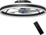HomCom Ventilator de tavan cu lumină LED 6 viteze Motor reversibil și control la distanță Putere 45 W Ø50x13, 5 cm Negru | Aosom Romania (B31-646V00BK)