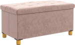 HOMCOM Banc de depozitare capat de pat pliabil volum 67 L capacitate de incarcare 120 kg cu capac 76L x 38l x 38H cm roz | Aosom Romania (838-471V00PK)
