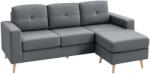 HOMCOM Canapea dreapta 3 locuri și taburet modular cu brațe design scandinav 193 x 136 x 85 cm gri antracit | Aosom Romania (833-850V70) Canapea