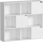 HOMCOM Bibliotecă cu Cuburi cu 6 Secțiuni Deschise și 3 Închise din Lemn Alb | Aosom Romania (836-630V00WT) Biblioteca