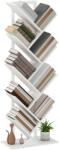 HOMCOM Etajeră în Formă de Copac cu 9 Rafturi și Sistem Antivârf pentru Sufragerie Dormitor 50x24x136 cm Alb | Aosom Romania (836-616V02WT) Biblioteca