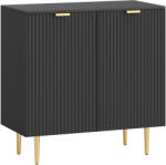 HOMCOM Bufet de bucătărie mobilier de depozitare cu 2 uși poliță reglabilă picioare metalice ridicate 80 x 40 x 80 cm negru | Aosom Romania (83A-188V81BK) Bufet