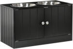 PawHut Stație de Hrănire PawHut pentru Câini Mari, cu Depozitare și 2 Boluri din Oțel Inoxidabil pentru Apă și Hrană, Design Pragmatic | Aosom Romania (D08-040V00BK)