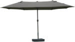 Outsunny Umbrelă de grădină exterioară, umbrelă dublă rectangulară 4, 6L x 2, 7l x 2, 4H m cu deschidere și închidere cu manivelă, saci de greutate și bază incluse, pentru balcon, piscină, gri | Aosom Romania 