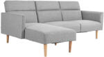 HOMCOM Canapea Extensibila cu 3 Locuri, Canapea pe Colt din Tesatura Gri cu Spatar Reglabil, Stil Scandinav, 207x146x80cm | Aosom Romania (839-085) Canapea