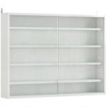 HOMCOM Vitrină de perete din lemn cu polițe reglabile și 2 uși glisante din sticlă 80x9, 5x60 cm alb | Aosom Romania (833-761V81WT) Vitrina