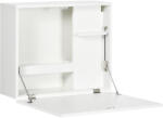 HomCom Birou Suspendat Pliabil cu Rafturi, Ideal pentru Spații Mici, Design Modern, Alb | Aosom Romania (836-529WT)