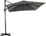 Outsunny Umbrelă de Grădină cu Manivelă de Mână cu Unghi Reglabil pe 5 Niveluri și Rotație la 360°, 245x245x248 cm, Gri | Aosom Romania (84D-051V00GY)