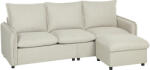 HOMCOM Canapea 3 locuri cu pouf de depozitare, canapea colțar modulară 212 cm, perne cu arcuri, țesătură din in, crem | Aosom Romania (83B-726V01CW) Canapea