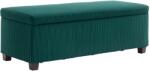 HOMCOM Banc de depozitare capăt de pat din catifea cotelată cu capac, pentru salon, cameră, intrare, 112 x 42 x 40 cm, verde | Aosom Romania (838-527V00DG)