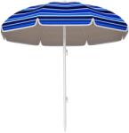 Outsunny Umbrelă de plajă Ø 1, 8 m mare umbrelă inclinabilă pliabilă protecție solară UPF50+ ușoară geantă de transport multicolor | Aosom Romania (84D-427V00MX)