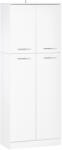 HOMCOM Dulap Compact cu Rafturi Ajustabile, 2 Compartimente, Design Modern, 59x31x155 cm, Alb | Aosom Romania (838-097) Bufet