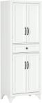 HOMCOM Bufet înalt armoire de cuisine 4 uși 2 dulapuri si 1 sertar central inaltime 170 cm cu raft reglabil alb | Aosom Romania (835-946V81WT) Bufet