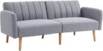 HOMCOM Canapea Extensibilă 2 Locuri Design scandinav Spătar reglabil 3 Poziții Picioare Lemn Țesătură Aspect Lin Gri | Aosom Romania (839-214LG) Canapea