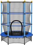 HomCom Trambolină Elastică pentru Copii cu Plasă de Siguranță și Țevi Căptușite, Vârstă 3-10 Ani, Ø140x190 cm, Albastru | Aosom Romania (342-008V02BU)