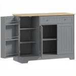 HOMCOM Bufet de bucătărie Dulap de bucătărie cu 3 rafturi pe ușă Sertar Rafturi reglabile pentru dining 105x40x83 cm Gri | Aosom Romania (83A-192V81GY) Bufet