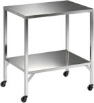 Outsunny Cărucior pentru grătar Masă de pregătire exterior cu blat de lucru și roți Oțel inoxidabil 85x60x92cm Argintiu | Aosom Romania (846-276V00SR)