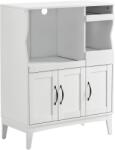 HOMCOM Bufet de Bucătărie cu 2 Dulapuri, Sertar și Rafturi Extensibile pentru Cuptor cu Microunde, 84x39x109 cm, Alb | Aosom Romania (835-598) Bufet