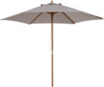 Outsunny Umbrelă de Grădină 2.5x2.3m Parasolar cu 6 Nervuri din Lemn și Poliester Crem | Aosom Romania (84D-056GY)