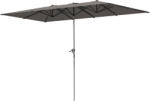 Outsunny Umbrelă Dublă de Grădină cu Manivelă și 12 Spițe din Aluminiu și Poliester, 4.5x2.6 m, Gri Închis | Aosom Romania (84D-436V00CG)