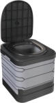 Outsunny WC Portabil pentru Camping cu 12 Pachete Coagulante și 12 Pungi de Eliminare, 42x46x43, 5 cm, Gri și Negru | Aosom Romania (A20-650V00GY)