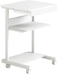 HomCom Birou de computer pe roți, birou cu depozitare 56 x 51 cm cu sertar, compartiment și suport CPU, alb | Aosom Romania (920-105V00WT)