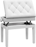 HOMCOM Scaun de Pian HOMCOM Reglabil cu Compartiment de Depozitare și Scaun Imbunătățit, 54.5x33x48-58 cm, Alb | Aosom Romania (F12-016V00WT)