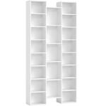 HOMCOM Bibliotecă Modernă din Lemn, Înălțime 181 cm, cu 21 Compartimente și 10 Rafturi Reglabile, Alb | Aosom Romania (836-646V00WT) Biblioteca