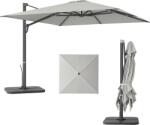Outsunny Umbrelă Suspendată 3.6x3 m Rotativă și Inclinabilă Gri Deschis | Aosom Romania (84D-387V00LG)