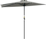 Outsunny Umbrela Semicirculara de Perete pentru Gradina cu Deschidere cu Manivela din Poliester, Gri 269x138x236cm | Aosom Romania (84D-007V00LG)