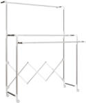 HOMCOM Uscător de Rufe Pliabil cu 3 Bare Reglabile, Uscător Vertical cu Roți Pivotante și Cadru din Oțel Inox, Uscător pentru Acasă și Spălătorie, Argintiu | Aosom Romania (850-350V00SR)