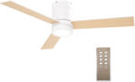 HomCom Ventilator de tavan 2 în 1 cu lumina LED 3 viteze silentios - telecomanda - diametru 112 cm, natural si alb | Aosom Romania (B31-390V00WT)