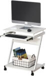 HomCom Masa cu roti HOMCOM, suport PC/laptop, 60x48x73cm alb | Aosom Romania (836-293WT)