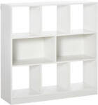 HOMCOM Bibliotecă Raft cu 8 Compartimente, Bibliotecă Modernă pentru Camera de Zi, Dormitor, Birou, 97.5x30x100 cm, Alb | Aosom Romania (838-098WT) Raft