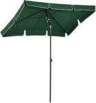 Outsunny Umbrelă pentru Grădină Dreptunghiulară, cu Inclinare Reglabilă și Stâlp din Aluminiu, 2x2.4m, Verde/Negru | Aosom Romania (84D-016GN)