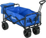 Outsunny Cărucior Pliabil de Exterior cu Geantă Frigorifică Detașabilă, Capacitate 100kg, Ideal pentru Grădină și Camping, Albastru | Aosom Romania (84H-127V00BU)