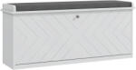 HomCom Banc pentru pantofi cu sertar rabatabil, pernă pentru așezare și raft reglabil, 100 x 26 x 44, 5 cm, alb | Aosom Romania (837-460V71WT) Pantofar