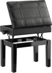 HOMCOM Scaun pentru Pian cu Înălțime Reglabilă și Spațiu de Depozitare, 63x35x46-56 cm, Negru | Aosom Romania (F12-010V00BK)