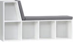 HOMCOM Bibliotecă Modulară cu 5 Rafturi Deschise și 2 Perne, Mobilier pentru Living, Dormitor și Birou, Gri Alb | Aosom Romania (836-536GY) Biblioteca