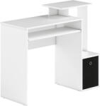 Vinsetto HOMCOM Birou modern pentru PC, birou pentru computer cu raft pentru tastatura, raft si spatiu de depozitare din material, 100x40x86.6cm, alb si negru (836-263WT)