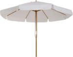 Outsunny Umbrelă de Grădină Reglabilă, Baldachin Dublu, 8 Stinghii Bambus, Poliester, Ø325x250cm, Crem | Aosom Romania (84D-040)