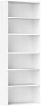 HOMCOM Bibliotecă raft de depozitare 6 niveluri cu polițe reglabile pentru living, dormitor, birou, 60x24x158, 5cm, alb | Aosom Romania (836-601V03WT) Biblioteca